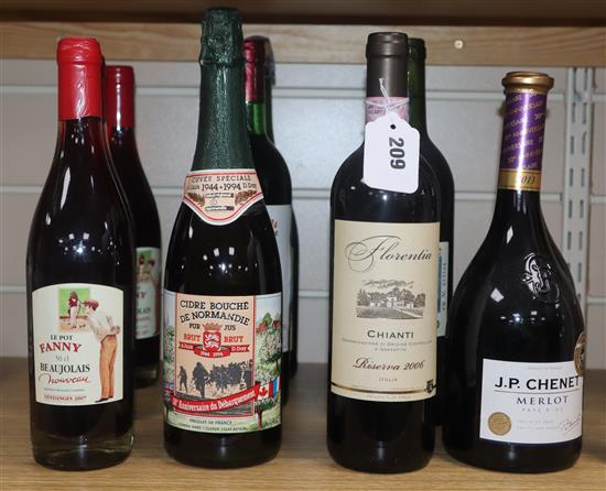 Five bottles of commemorative D-Day wine together with five mixed wines